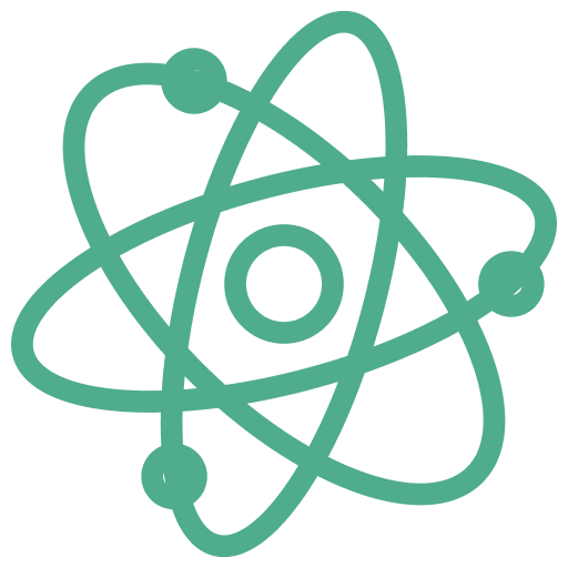 An atom icon, symbolizing Physics