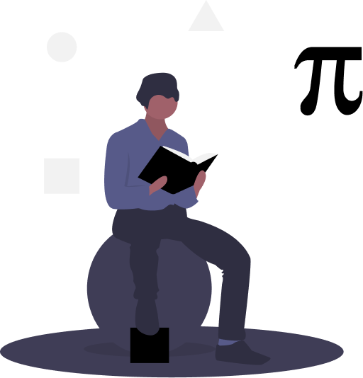 A person reading a book, learning maths